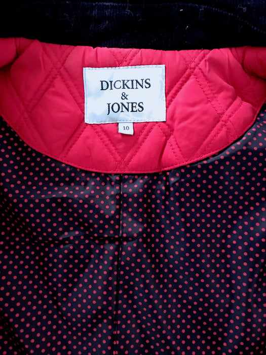 Dickins & Jones Quilted Hot Pink Navy Corduroy Trim Bodywarmer Jilet Jacket