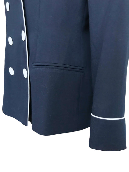 80s MONDI Wool White Piping MOP Button Nautical Sailor Navy Blue Patriotic Power Blazer Jacket