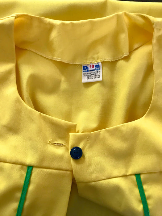 70s Yellow Braid Trim Button Through MOD Summer Day Dress size L