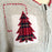 Vintage Christmas Sweater Cardigan Heathered Tan Tartan Christmas Tree and Holly Appliquéd Embroidered Large Christmas wear, Christmas gift