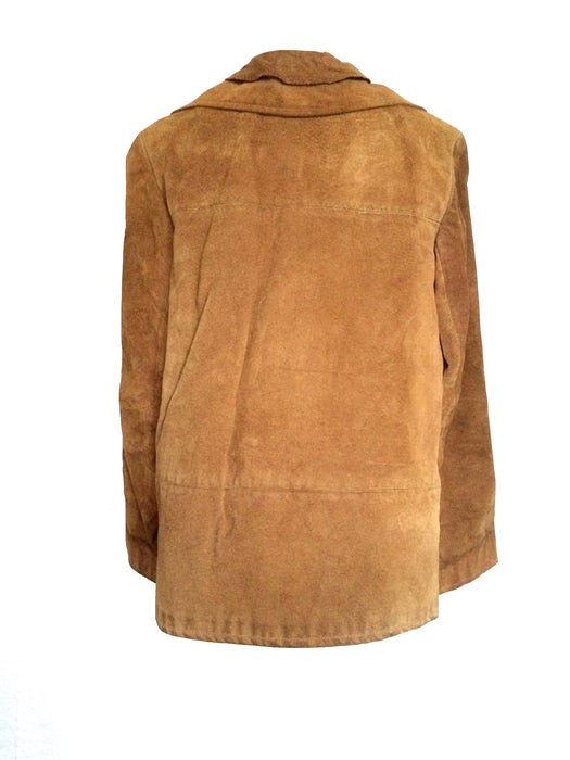 70s Camel Tan Brown Suede Leather Buttoned Jacket
