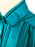 70s Deni Cler Silky Satin Turquoise Blue Teal Black Stripe Pattern Blouse Shirt, Satin Career Secretary Blouse Shirt, Ladies Button Down