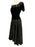 80s Vera Mont Jewelled Black Velvet And Taffeta Boned Glam Gothic Embroidered Roses Appliqued Evening Occasion Christmas Prom Party Dress
