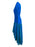80s Cobalt Blue Green Purple Raw Silk Check Tartan Wrap Skirt Puff Sleeve Dropped Waist Dress Retro Boho Occasion Cocktail Xmas Party Dress