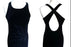 90s Black Velvet Blue Glitter Rhinestones Sun Cut Out Open Back Stretch Slip Evening Party Prom Xmas Mardi Gras New Year Maxi Bodycon Dress