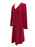 80s does 60s Wine Red Thick Cotton Velvet V-Neckline Flared Column Cocktail Xmas Party Occasion Evening Wedding Midi Dress Large X-Large