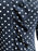 80s Japanese Vintage Navy Blue White Polka Dot Ruffle Frill Detailed V-Neck Sheath 3/4 Sleeve Day Tea Dress Retro, Occasion Cocktail Dress