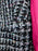 80s Plus Size Boucle Check Pattern Tweed Wool Hot Pink Faux Leather Asymmetrical Jacket Retro Boho XL, Fall Winter Grey Pink Big Button Coat