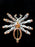 Old Czechoslovakia Jablonec Crystal Glass Black Rhinestones Handmade Halloween Mardi Gras Carnival Spider HUSAR.D Designer Signed Brooch Pin