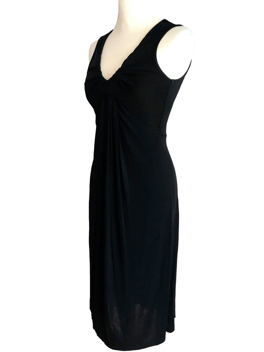 Classy French Twist Front Detail Wiggle Sheath Cocktail Little Black Dress