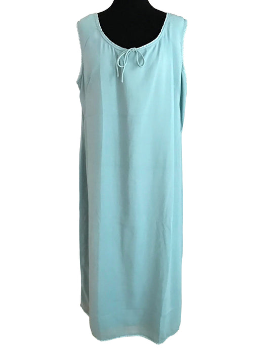 Powder Blue Crinkled Chiffon Tent Sack Summer Sleeveless Trapeze Dress