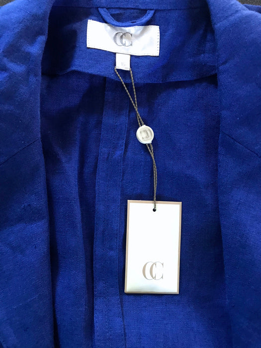 Royal Blue Smart Casual Button Down Linen Jacket