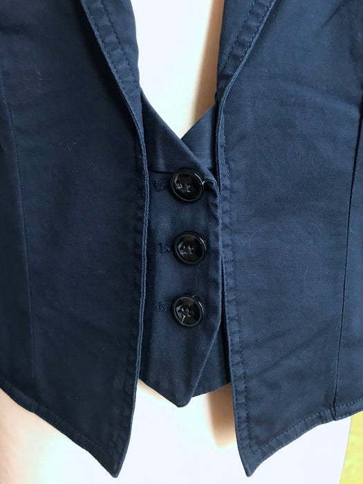Navy Blue Ladies Cotton Spencer Jacket Vest