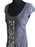 MOD Style Dove Grey Needle Cord Applique Panel A-Line Slip Dress