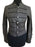 Malene Birger Brown Braided Lamb Leather Jacket, Scandinavian Designer Military Steampunk Army Style Mandarin Collar Cropped Ladies Top S