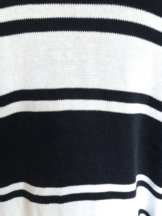 80s Unisex Plus Size Nautical Cardigan, Cotton Knit Striped Sweater Shop Size XL Mens Or Ladies Cardi, Summer Cruise Yacht Casual Sweater