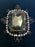 Art Deco Old Czech Color Changer Mirror Glass Brooch, Jet Black & Clear Crystal Rhinestones Handmade Mardi Gras Carnival Xmas Lapel Pin >3"
