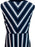 Nautical Navy Blue & Cream Striped Maxi Dress, Cruise Festival Stretchy Jersey Dress, Empire Waist Plunge Neck Summer Beach To Bar Dress L