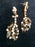 Old Czech Crystal Glass Drop Earrings, Xmas Halloween Jet Black & Clear Rhinestone Handmade Dangle Carnival Prom Party Ball Puzett Earrings
