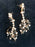 Old Czech Crystal Glass Drop Earrings, Xmas Halloween Jet Black & Clear Rhinestone Handmade Dangle Carnival Prom Party Ball Puzett Earrings