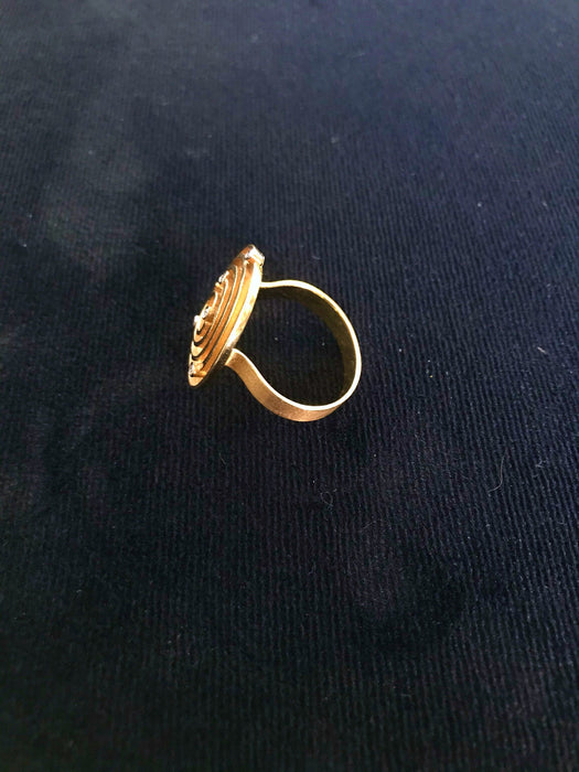 Ancient Greek Revival 18k Solid Gold & 5 Diamonds Ring, Fine Jewelry Statement Cocktail Wedding Engagement Museum Quality Xmas Gift Ring