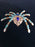 Old Czech Crystal Glass HUGE Bombe Spider Brooch, Cobalt Blue Moon Glass Blue & Clear Rhinestone Handmade Halloween Mardi Gras Tarantula Pin