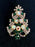 Old Czech Crystal Glass Xmas Tree Brooch, Aurora Borealis Rhinestones Handmade Christmas Gift Lapel Shawl Scarf Brooch Pin, Stocking Stuffer