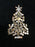 Old Czech Crystal Glass HUGE >3" Xmas Tree Brooch, Ruby Red & Aurora Borealis Rhinestones Handmade Christmas Gift Big Lapel Scarf Brooch Pin