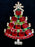 Art Deco Old Czech Crystal Glass HUGE >3" Xmas Tree Brooch, Ruby Red Green & Clear Rhinestones Christmas Gift Big Lapel Scarf Brooch Pin
