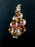 Old Czech Crystal Glass HUGE 3.5" Xmas Tree Brooch, Cognac & Aurora Borealis Rhinestones Handmade Christmas Gift Big Lapel Scarf Brooch Pin