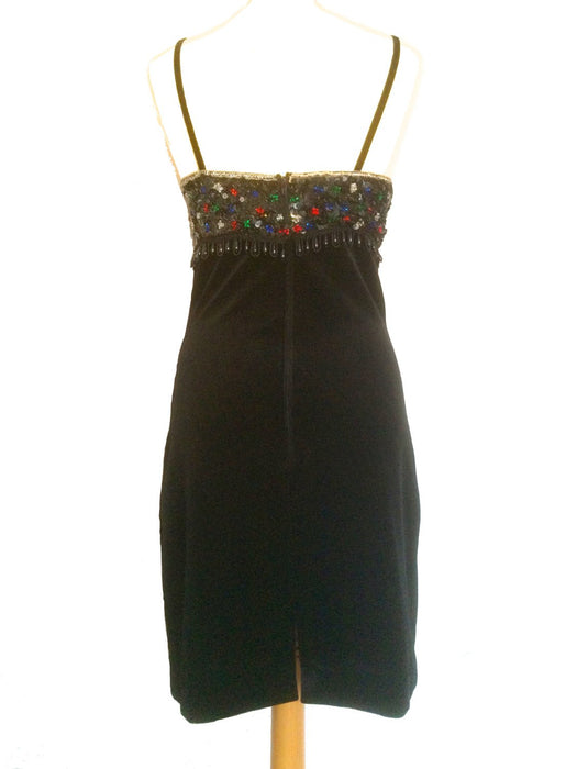 1980s Vintage FRANK USHER Designer SEQUIN Beaded Dress uk Size 10